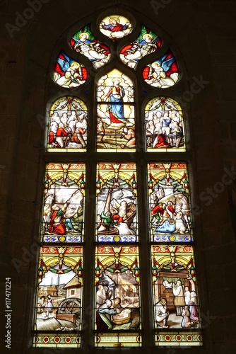Vitrail de la chapelle Sainte Barbe, le Faouet, Bretagne, France