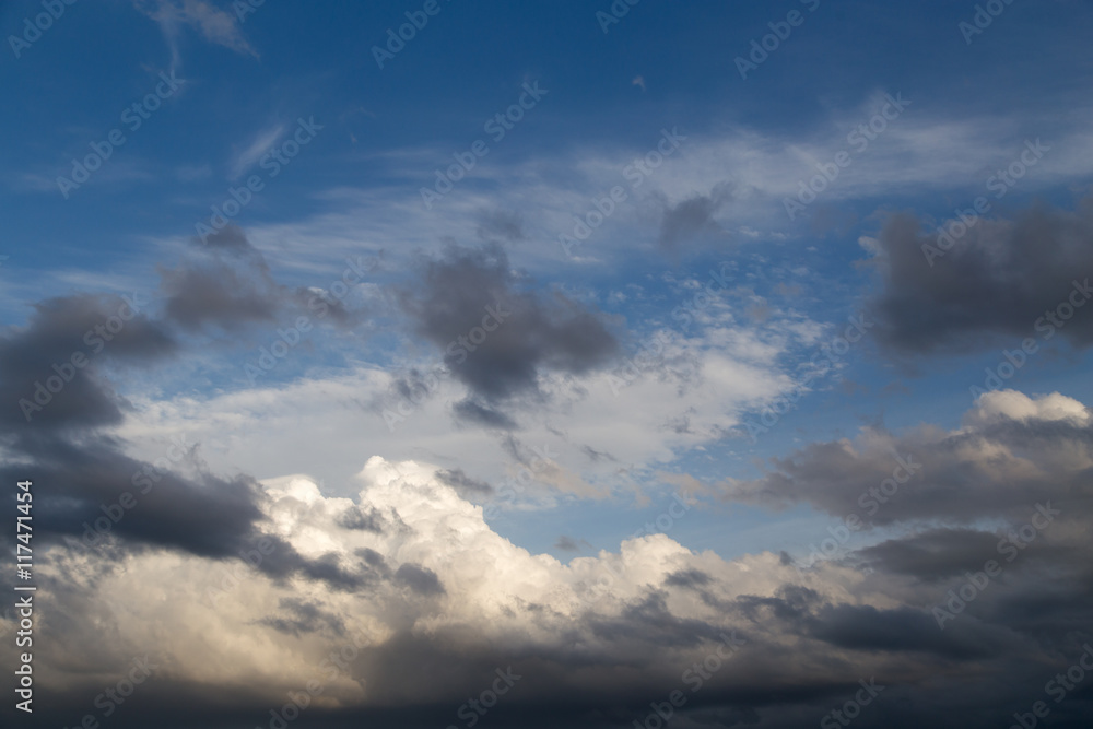 beautiful clouds at sunset as background