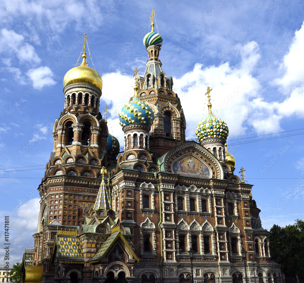 Saint Petersburg, Russia. The Cathedral of the Savior on spilled blood, built in honor of the murdered Tsar Alexander 2