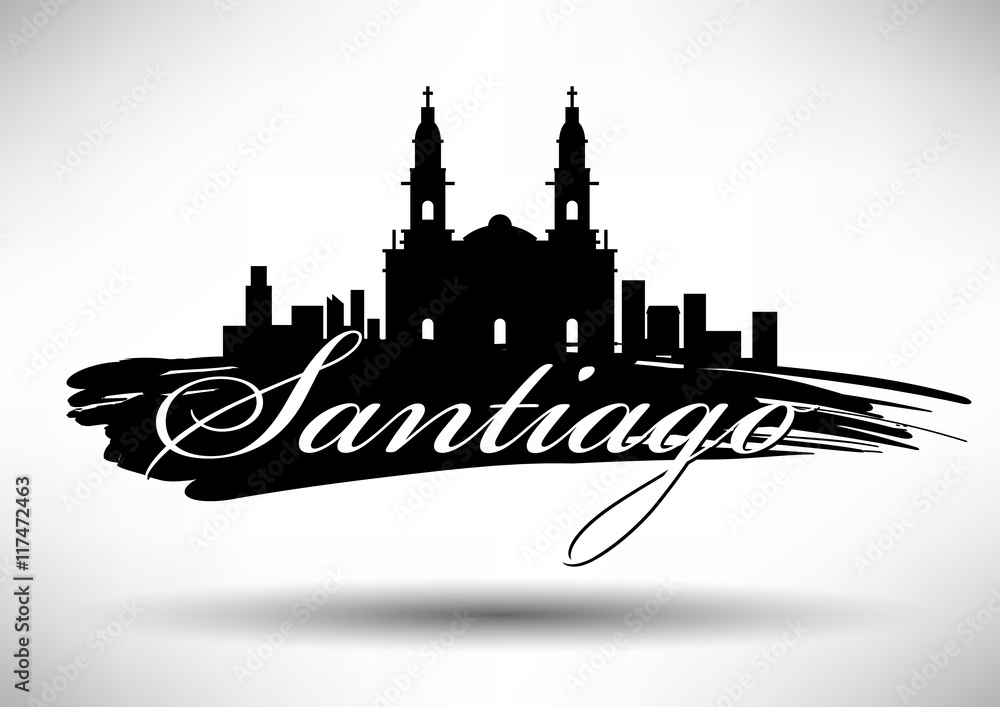 Vector Santiago City Skyline Design
