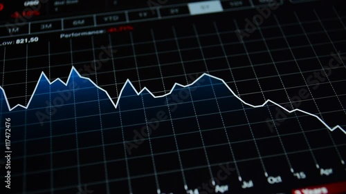 Stock market falling chart, recession concept