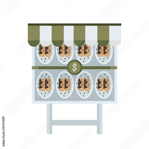 shop Jam Roll icon on dish, brown Color