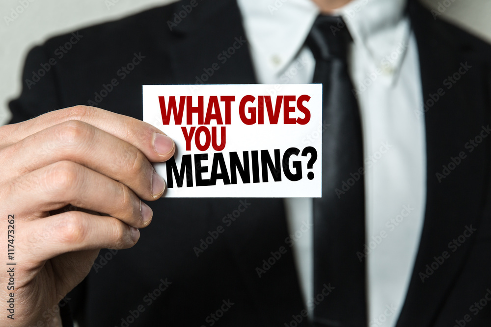 Obraz premium What Gives You Meaning?