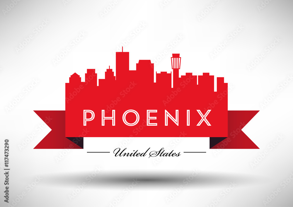 Vector Phoenix City Skyline Design