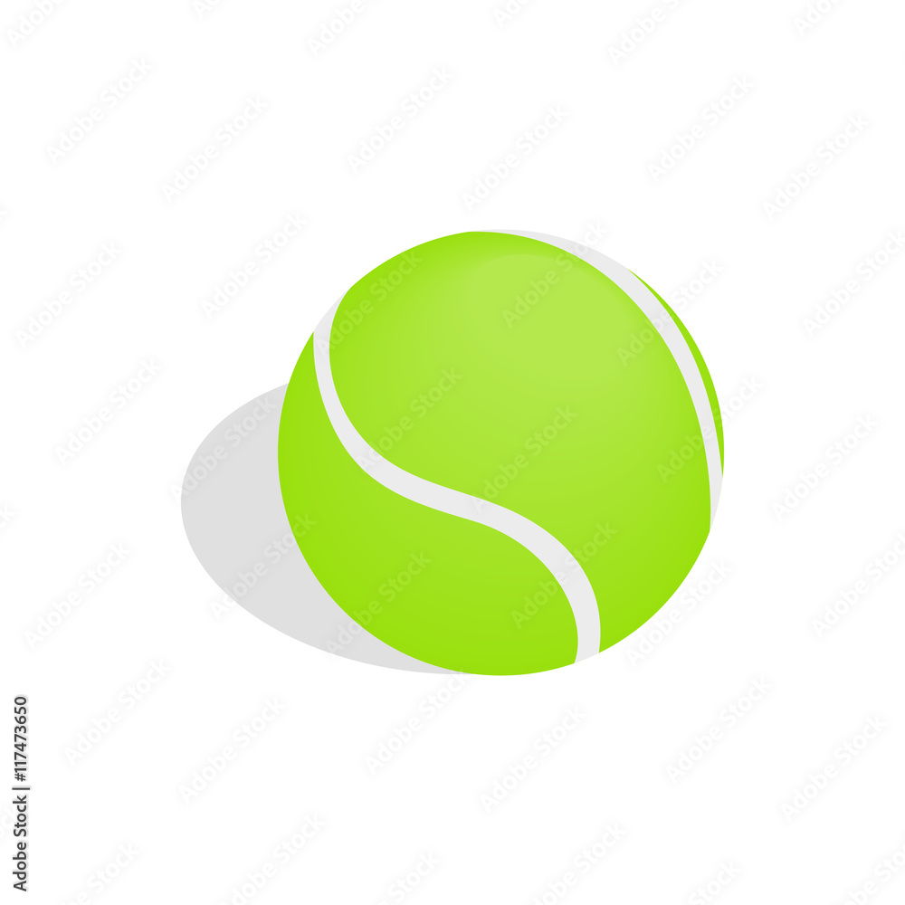 Green tennis ball icon in isometric 3d style isolated on white background Green tennis ball icon in isometric 3d style isolated on white background