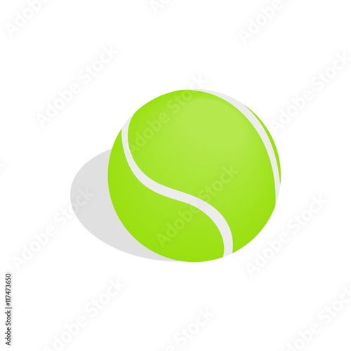 Fototapeta Naklejka Na Ścianę i Meble -  Green tennis ball icon in isometric 3d style isolated on white background