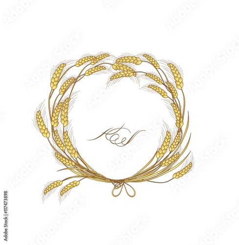 Floral wreath with wheat