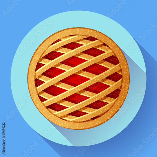 Apple Pie vector icon Flat designed style