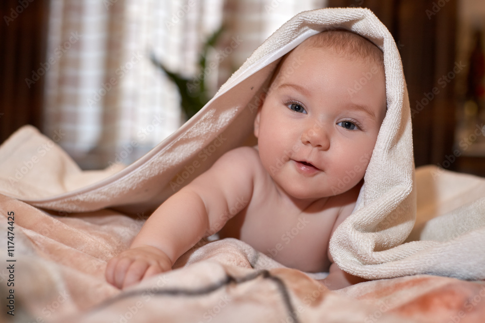 Sweet small baby with towel Sweet small baby with towel