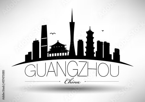 Vector Guangzhou City Skyline Design