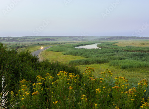 Wallpaper Mural Beautiful view of the plain river in lowland during the summer evening. Torontodigital.ca