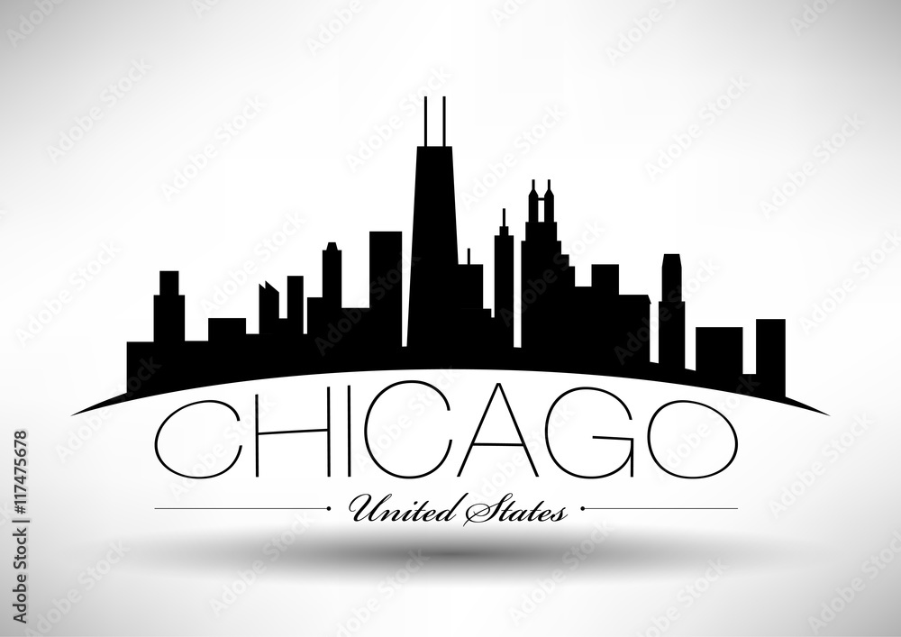 Vector Chicago Skyline Design