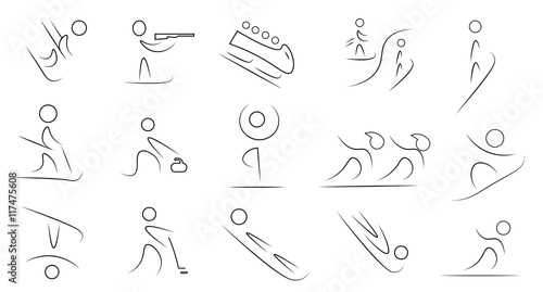 Winter sports icon set
