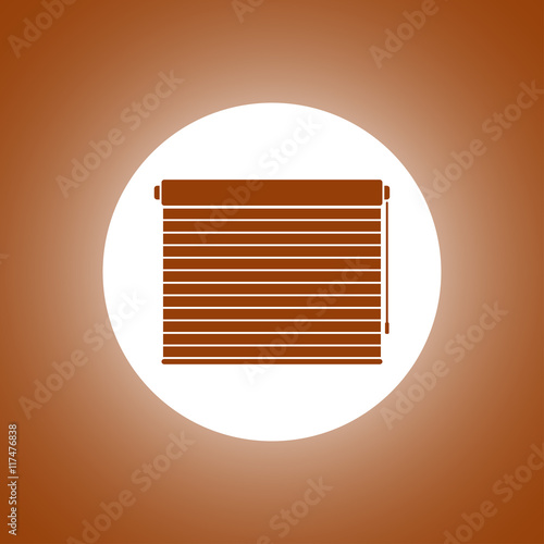 Louvers rolls sign icon. Window blinds or jalousie symbol. Circle flat button with shadow.