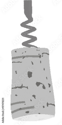 Cork and Corkscrew Halftone