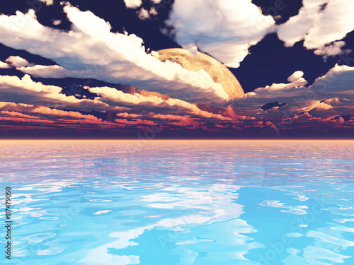 Fototapeta Naklejka Na Ścianę i Meble -  Exoplanet Exploration. 3D Rendered.