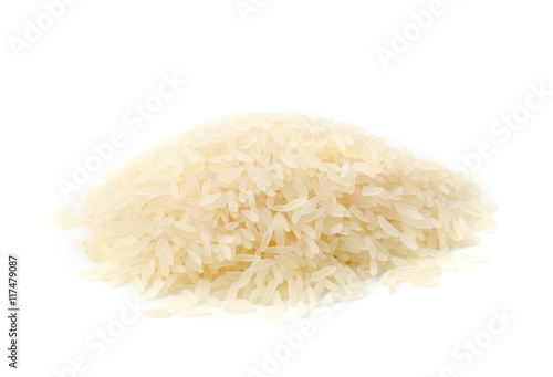 parboiled rice, natural long rice isolated.