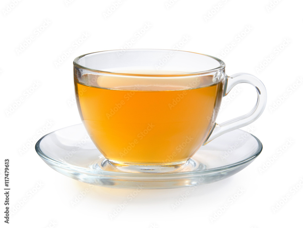 Glass cup of tea isolated on a white background with clipping path. Front view. Glass cup of tea isolated on a white background with clipping path. Front view.
