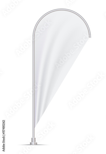 realistic flag mockup. vector teardrop banner