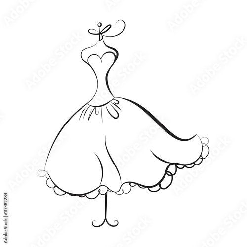 dummy dress hand drawing illustration vector