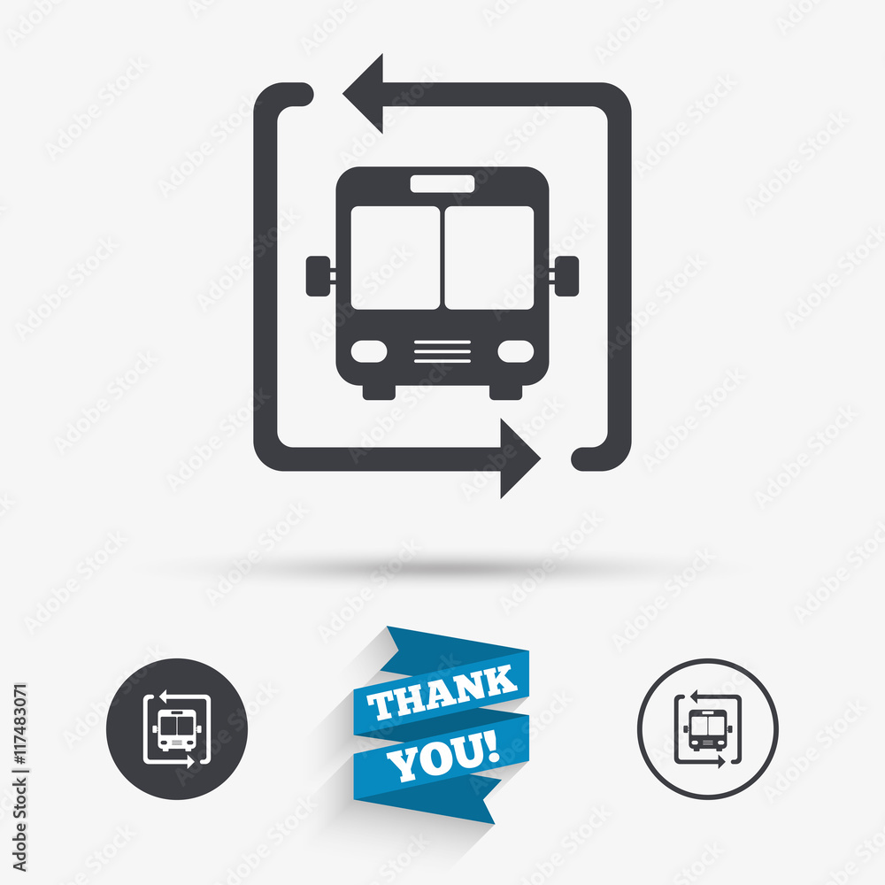 Bus shuttle icon. Public transport stop symbol. Bus shuttle icon. Public transport stop symbol.