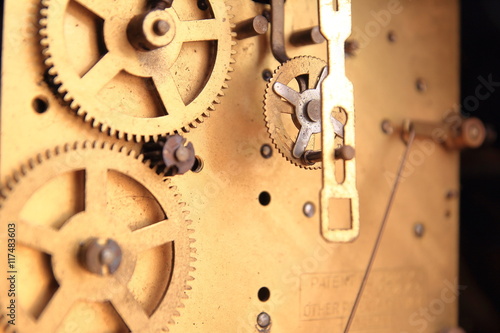 Workings of an antique clock movement