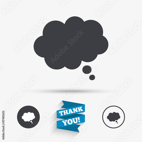 Comic speech bubble sign icon. Chat think symbol