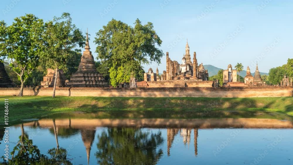 Sukhothai Historical Park, Thailand, 4K Time lapse Sukhothai Historical Park, Thailand, 4K Time lapse