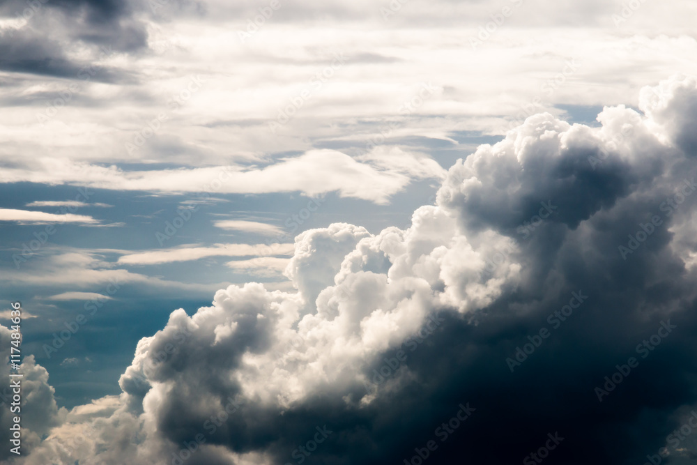 colorful dramatic sky with cloud at sunset