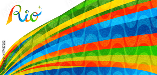 Rio brazil colorful banner design for sport games 2016