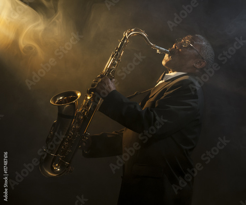 Canvas Print African American Saxophonist Sax Jazz Music