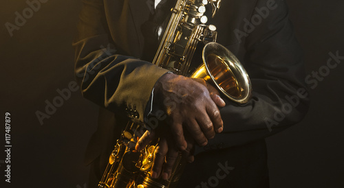 Canvas Print African American Saxophonist Sax Jazz Music