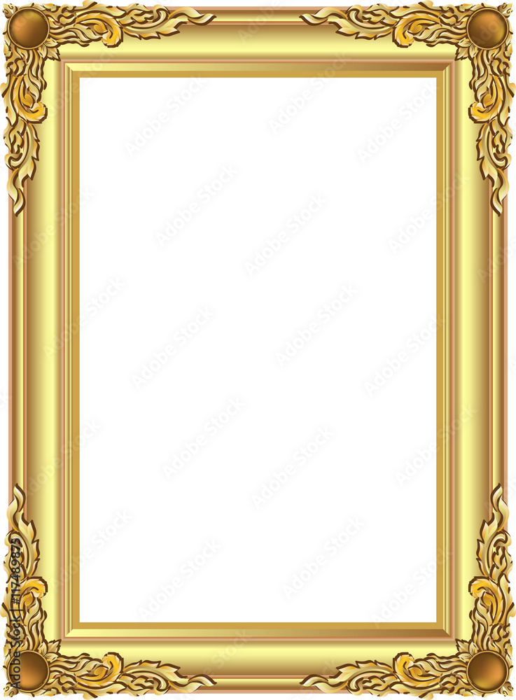 Vintage frame retro decoration corner template design.Gold photo