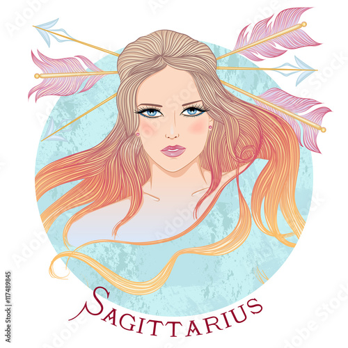 Astrological sign of Sagittarius as a beautiful girl
