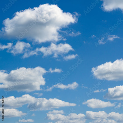 Fototapeta Naklejka Na Ścianę i Meble -  Blue sky, big and small clouds.