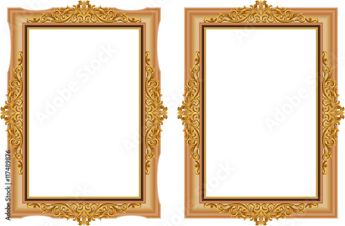 Vintage Round Frame with Gold Border Pattern Stock Vector - Illustration of  cutout, decor: 185803443
