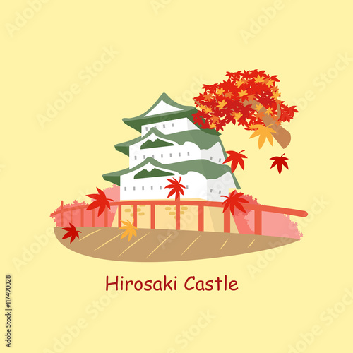 cartoon japan hirosaki castle
