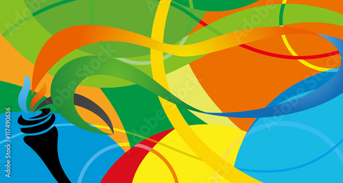 Rio vector color background, Brazil Summer 2016 Games in Rio de Janeiro , abstract colorful backdrop , sport games background 2016 photo