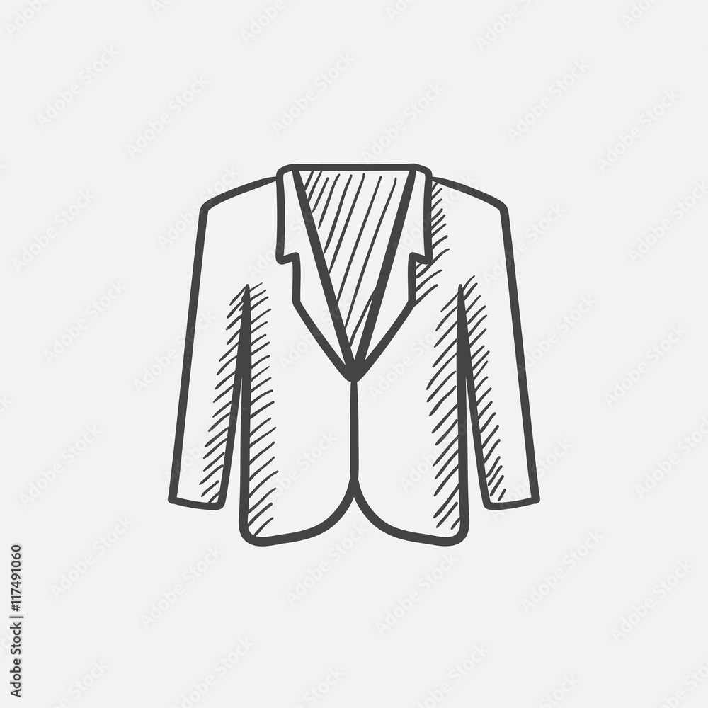 Fototapeta premium Male jacket sketch icon.