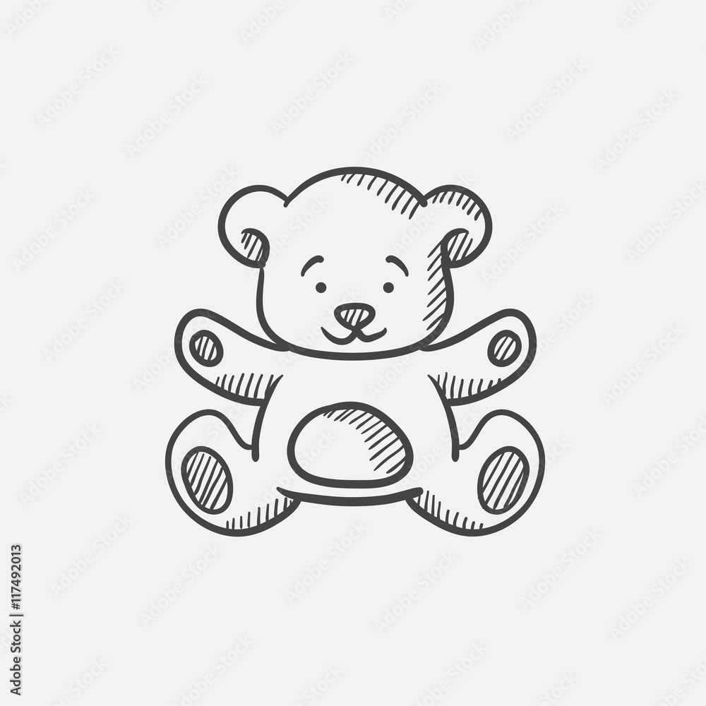 Teddy bear sketch icon. Teddy bear sketch icon.