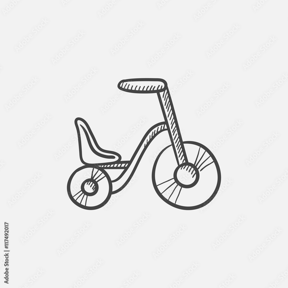 Fototapeta premium Child bike sketch icon.