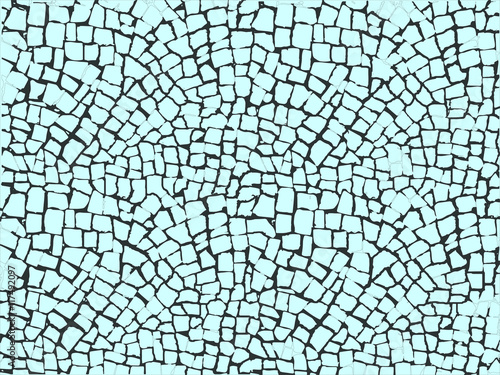 Mosaico ampliado de pedras portuguesas azuis