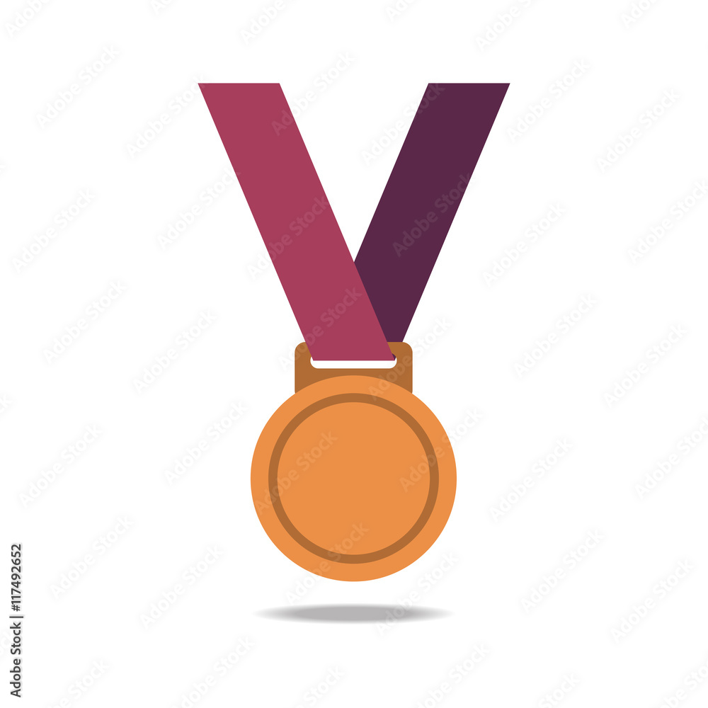 Bronze blank award medals with ribbons. Medal vector. Bronze medal icon. Bronze blank award medals with ribbons. Medal vector. Bronze medal icon.