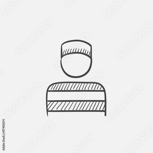 Prisoner sketch icon.
