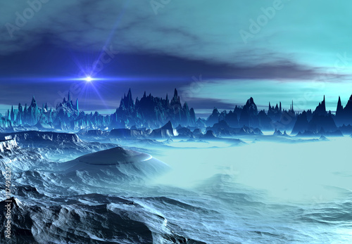 3d Rendered Fantasy Alien Planet - Illustration © diversepixel