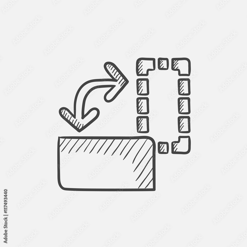 Obraz premium Page orientation sketch icon.