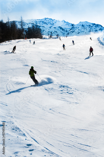 Mountain ski resort Kals-Matrei, Austria - winter sport and beautiful nature. photo