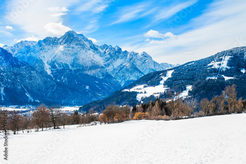 Mountain ski resort Lienz, Austria with Dolomites mountain as background. © tonovavania