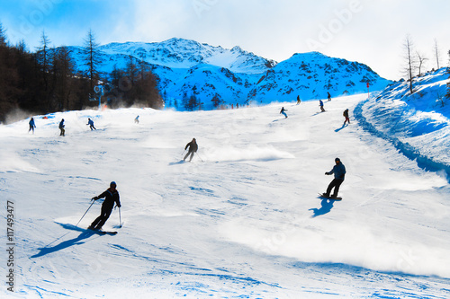 Mountain ski resort Kals-Matrei, Austria - winter sport and beautiful nature.