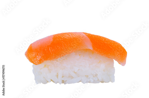 Sushi traditional japanese food on white background with clippin